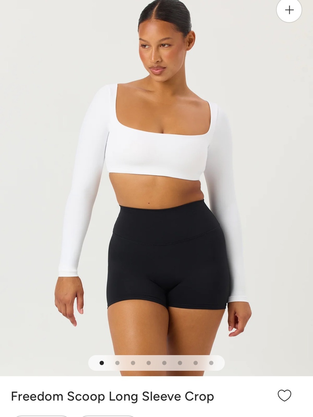 CSB BRAND NEW- Freedom Scoop Long Sleeve Crop Top - White